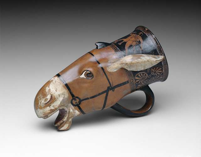 Rhyton Drinking Vessel In The Shape Of A Donkey Head Picryl