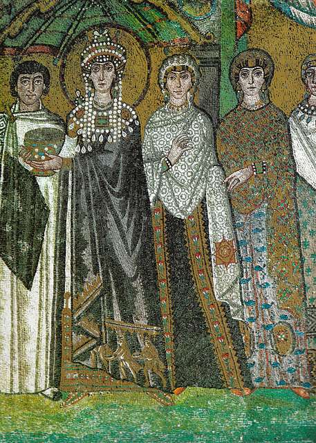 Theodora And Attendants Mosaic In San Vitale