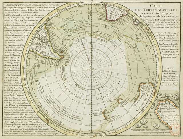 Carte Des Terres Australes Comprises Entre Le Tropique Du Capricorne Et