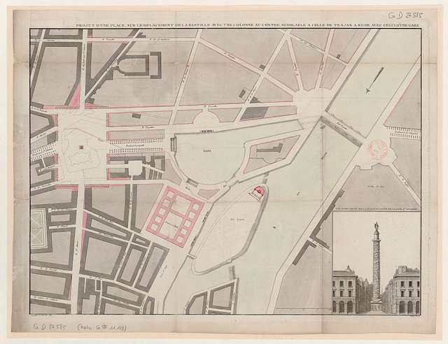 Projet D Une Place Sur L Emplacement De La Bastille Avec Une Colonne Au