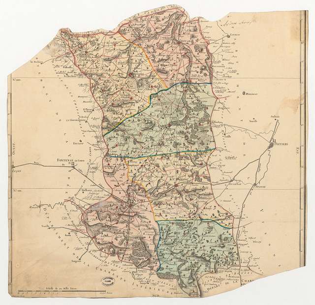 Carte du département des Deux Sèvres 1790 1793 PICRYL Public Domain