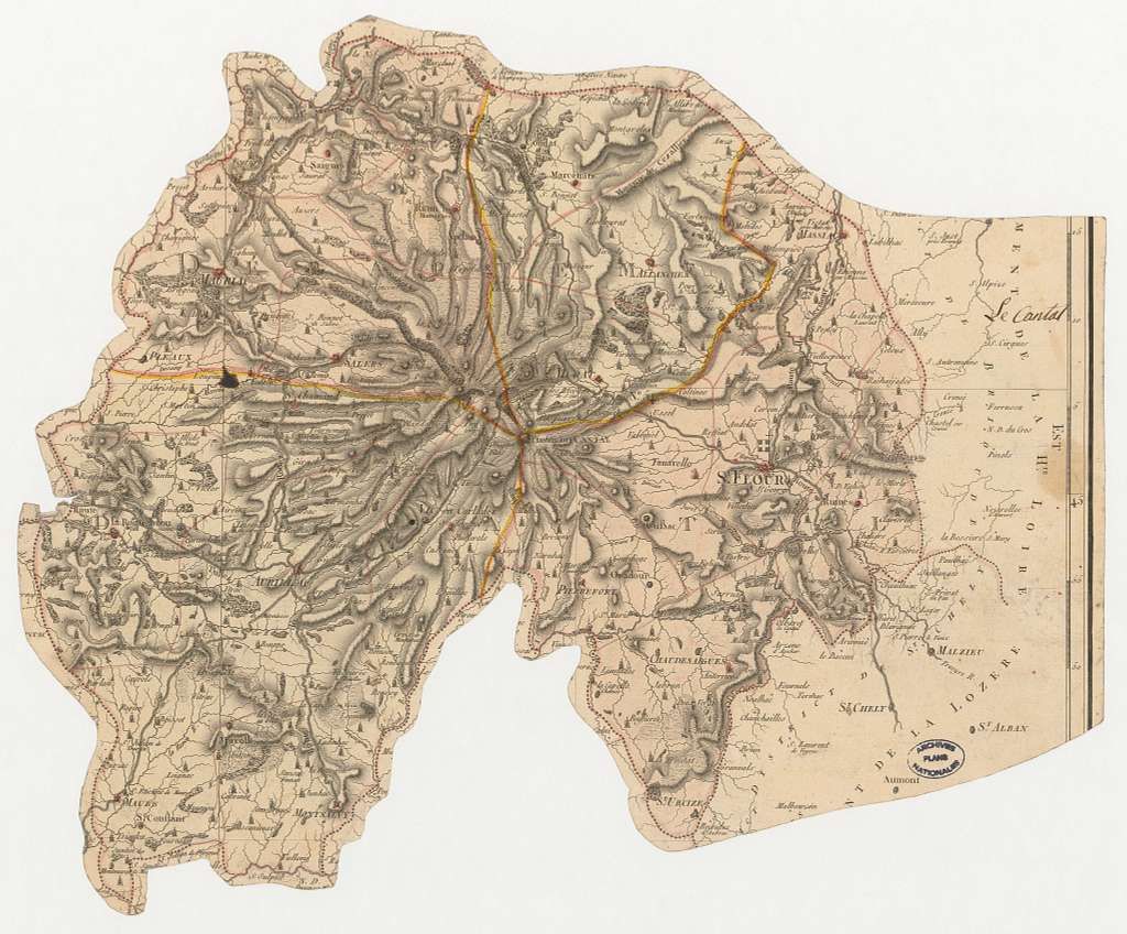 Carte Du D Partement Du Cantal Picryl Public Domain