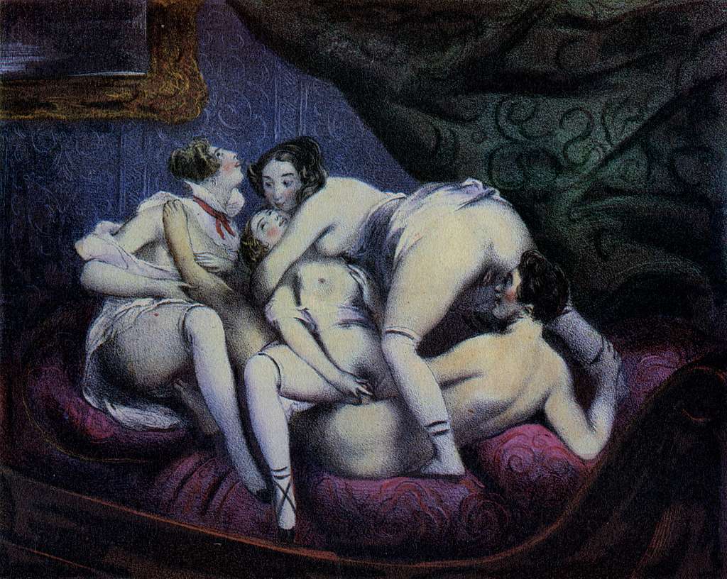 Gamiani A Painting Of Three Naked Women On A Bed Picryl Public