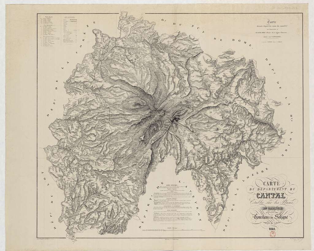 Carte Du D Partement Du Cantal Picryl Public Domain Search