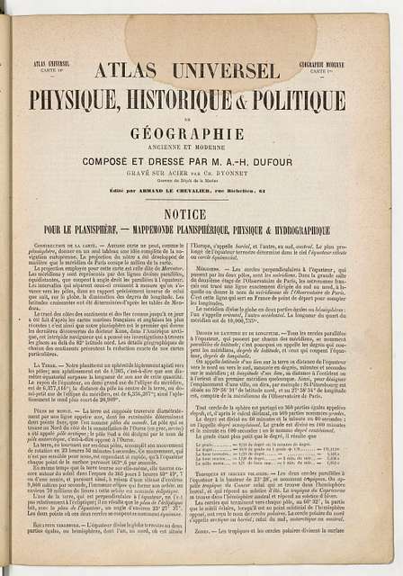 Atlas universel physique historique et politique de Géographie