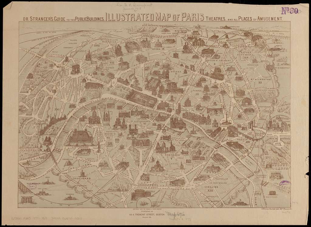 Illustrated Map Of Paris Norman B Leventhal Map Center PICRYL