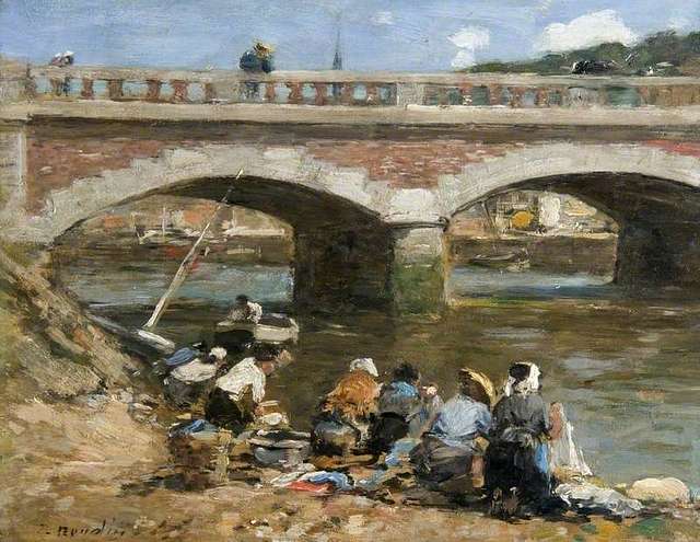 Eugène Louis Boudin 1824 1898 Washerwomen on the Banks of the River