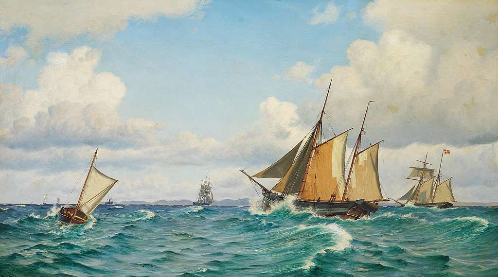 Christian Blache Sejlskibe på havet 1897 PICRYL Public Domain