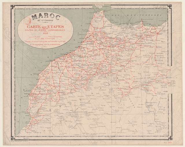 Maroc au 1 1 500 000 Carte des étapes Routes et pistes carrossables