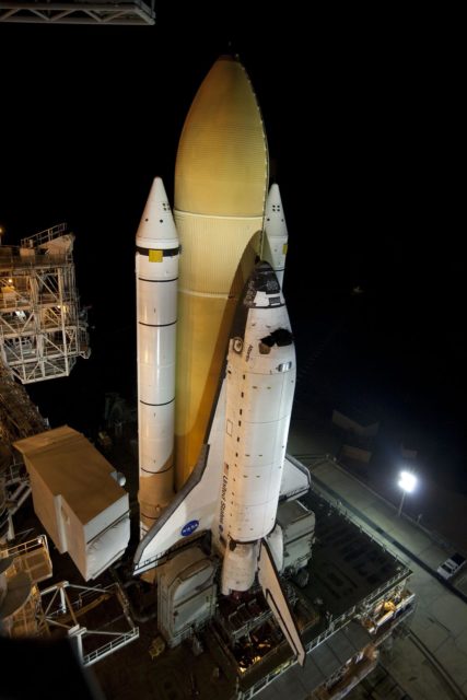 Kennedy Space Center Fla Space Shuttle Atlantis Atop The Mobile