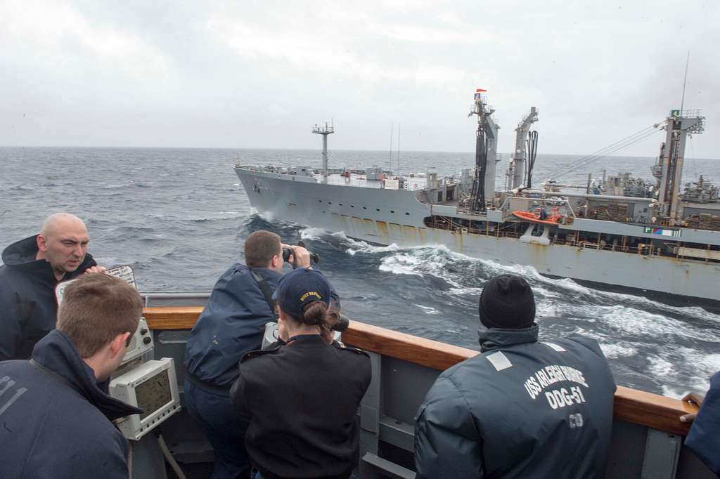 Sailors Aboard The Guided Missile Destroyer Uss Arleigh Picryl