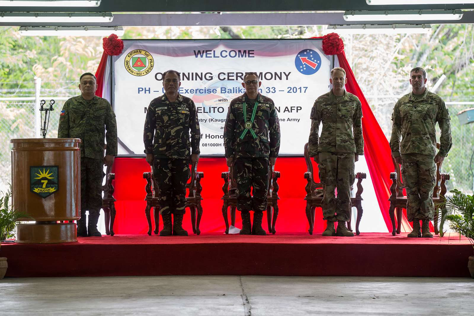 Philippine And U S Military Leaders Stand During The NARA DVIDS