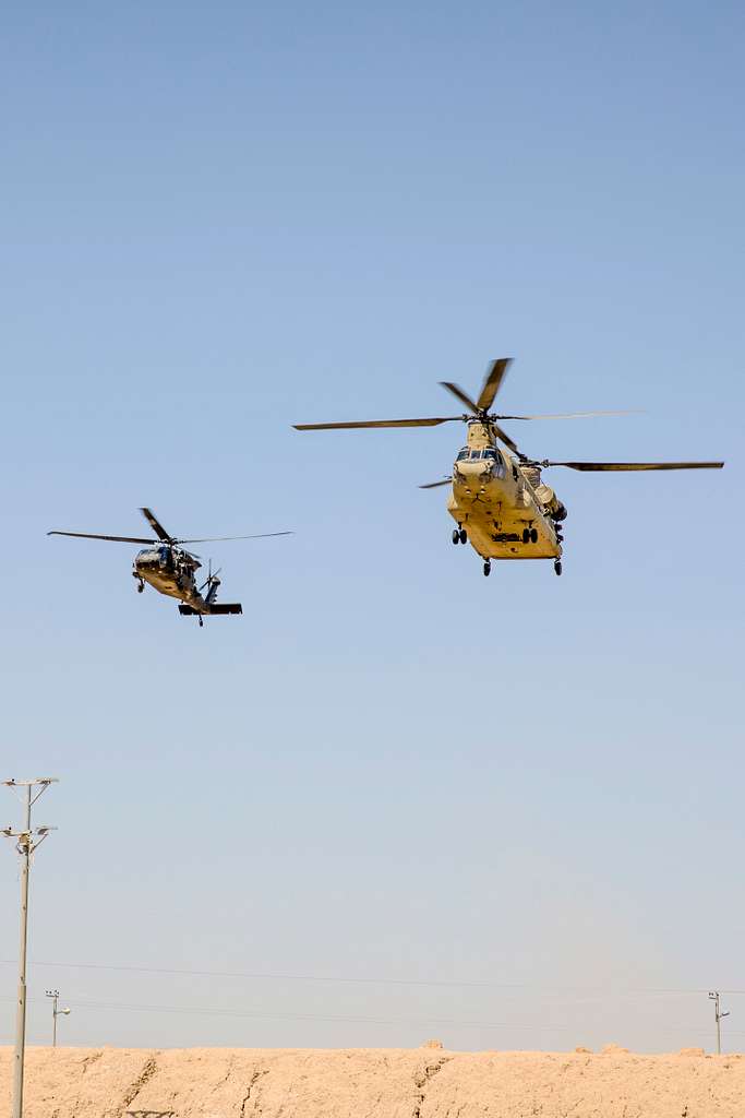 A U S Army Ch Chinook And Uh Blackhawk Prepare Picryl Public