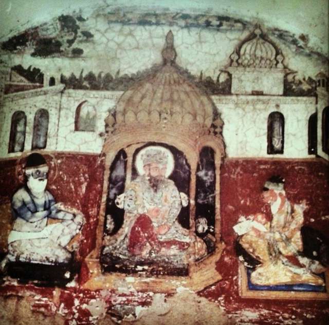 Mural From Gurdwara Ramsar Sahib Of Sri Chand Meeting Guru Arjan And