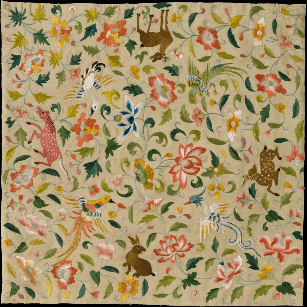 Textile with Animals, Birds, and Flowers - PICRYL - Public Domain Media ...