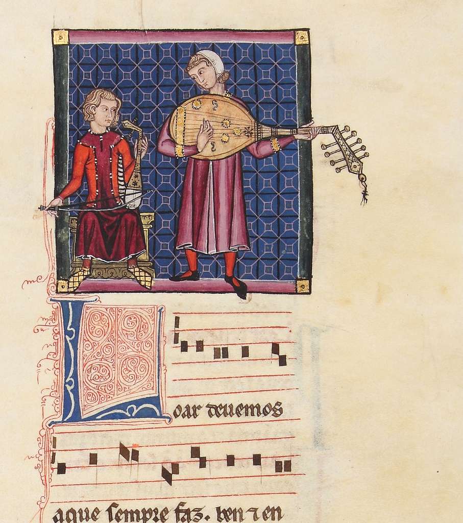 Illustration from Cantigas de Santa Maria manuscript. The Cantigas