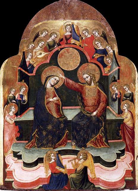 Giotto - Coronation of the Virgin with Angels and Saints (Baroncelli  Polyptych)