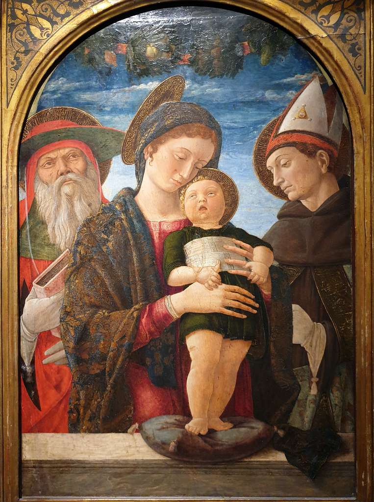 1455 Mantegna Maria mit dem Kind und den Heiligen Hieronymus und Ludwig ...