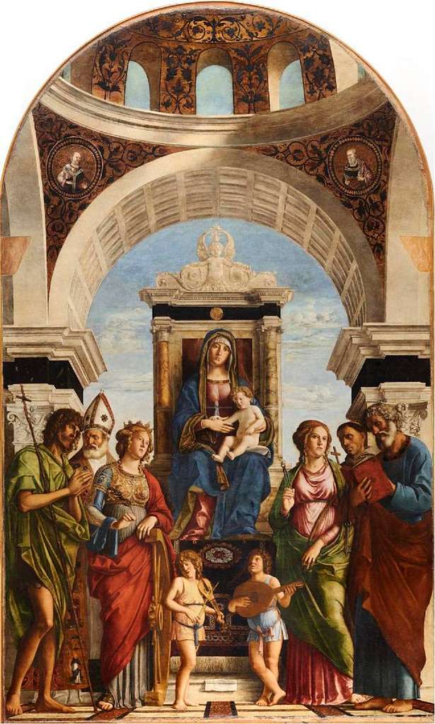 Cima Da Conegliano - Madonna In Trono Col Bambino Fra Angeli E Santi ...