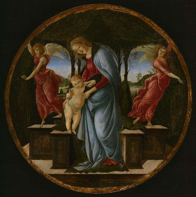 madonna col bambino e due angeli botticelli