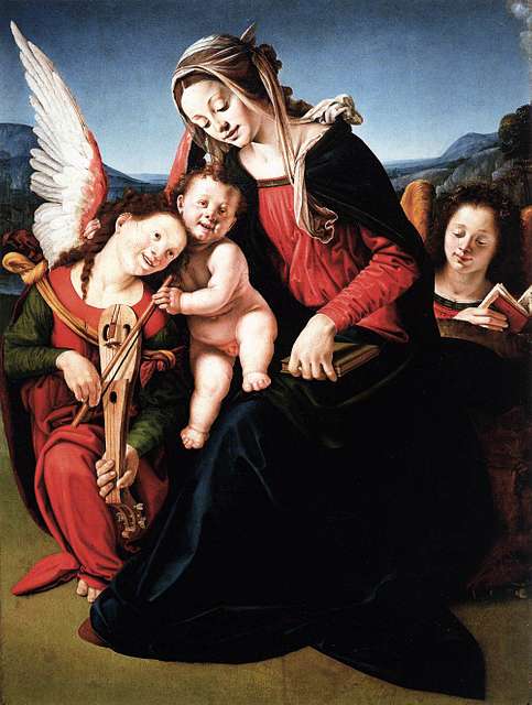 madonna col bambino e due angeli botticelli