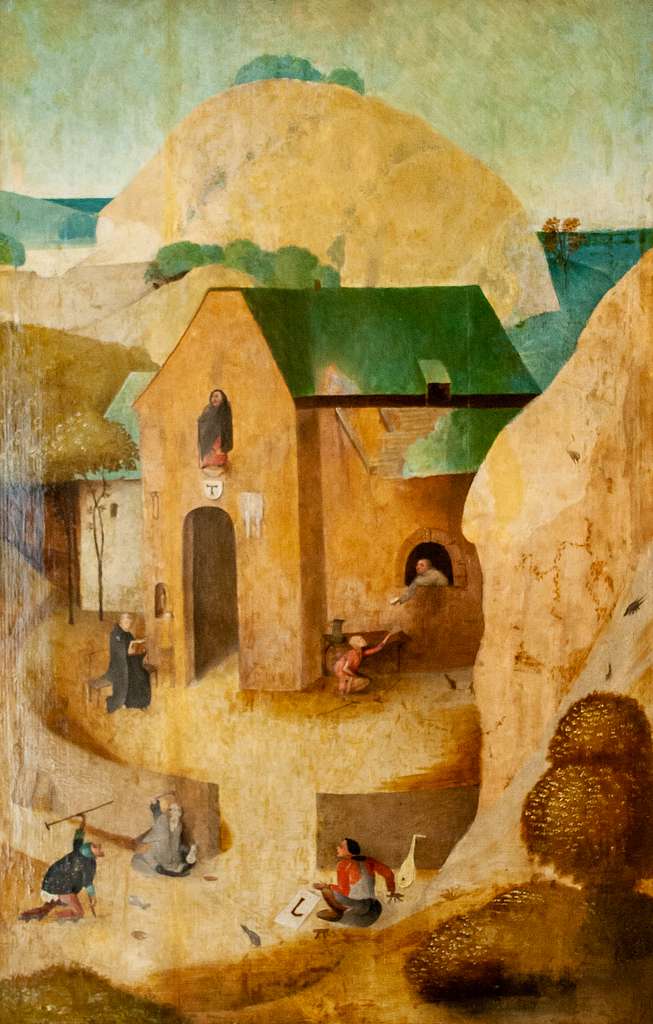 Follower of Bosch St Anthony reading before a chapel PICRYL