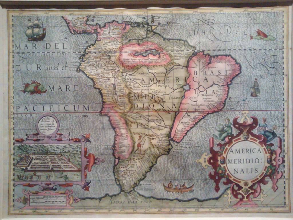 Map of South America with Inset View of Cuzco - PICRYL - Public
