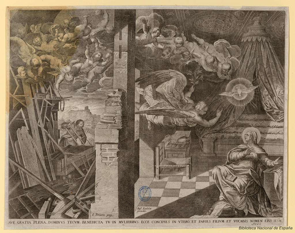 Justus sadeler según Tintoretto-La Anunciación - PICRYL Public Domain ...