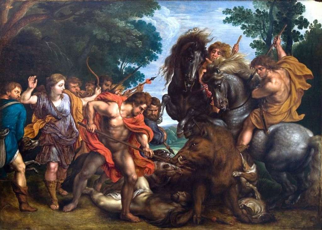 atalanta and meleager with the calydonian boar