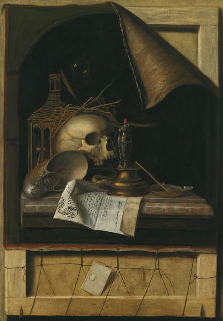 Trompe l'oeil with Writing Materials, Colyer, Edwaert