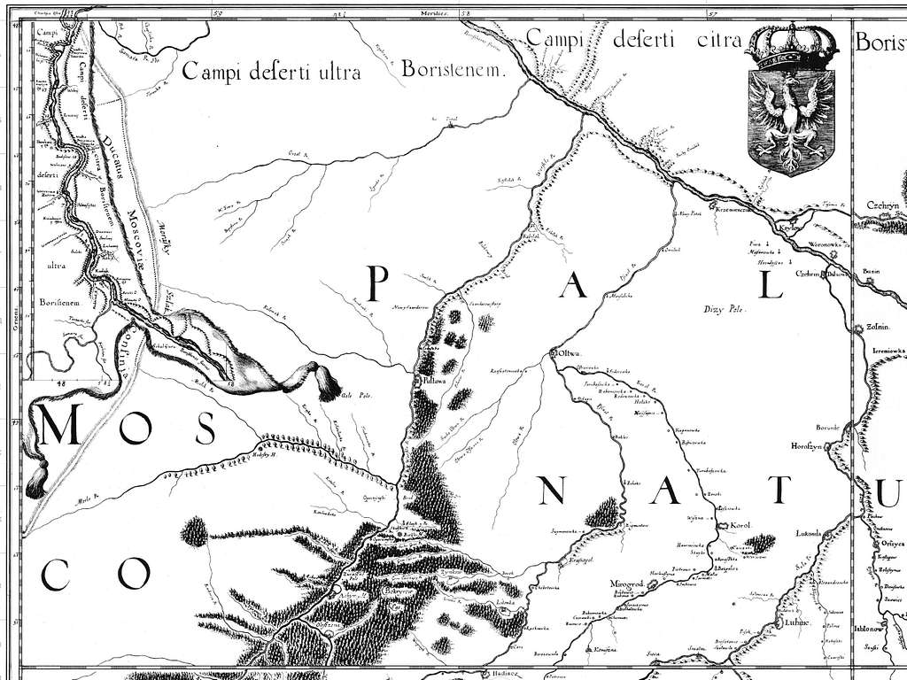 Карта боплана 1650 г с изображением украины