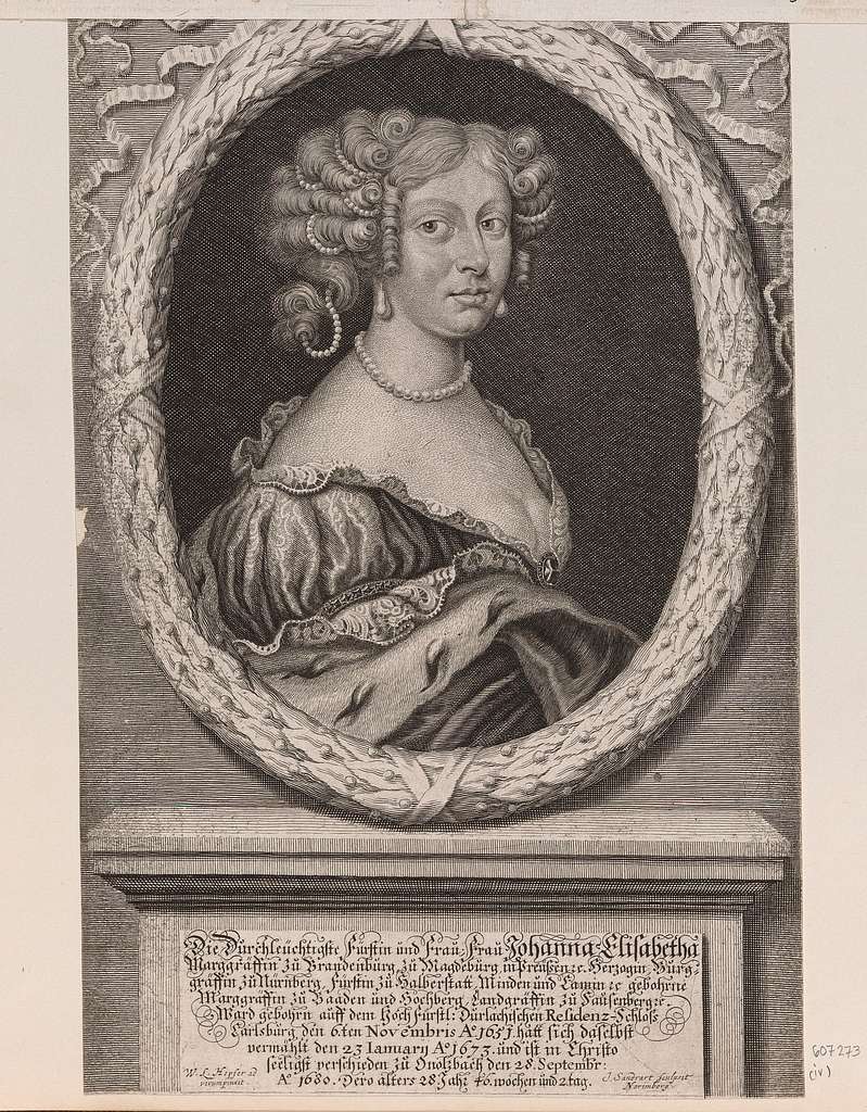 Johanna Elisabeth of Baden, 1st Wife of Johann Friedrich, Margrave of ...