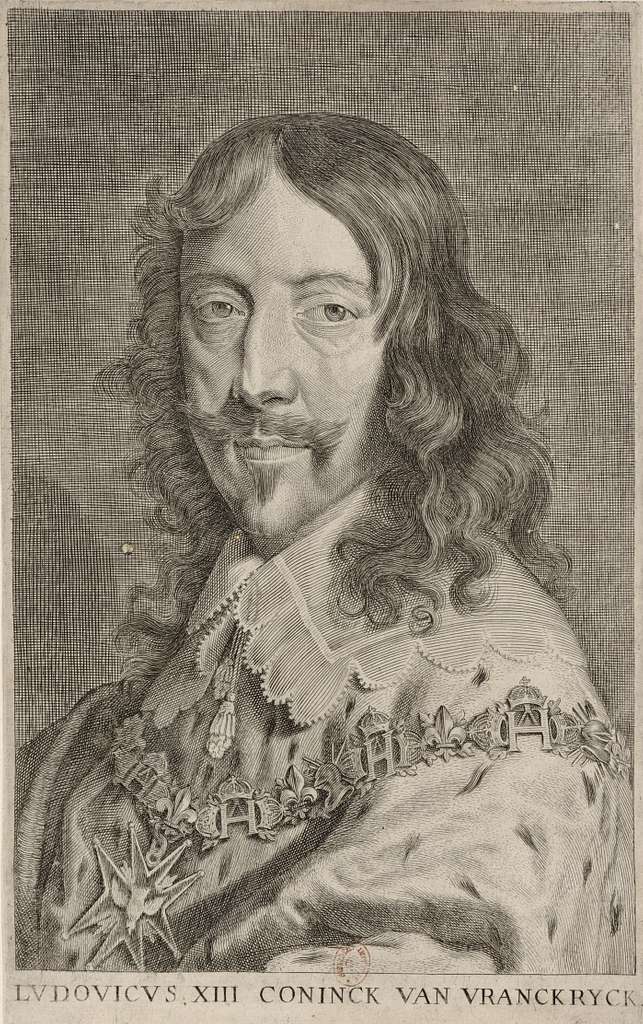 Portrait of Louis XIII (1601 - 1643), King of France engraving of 1830