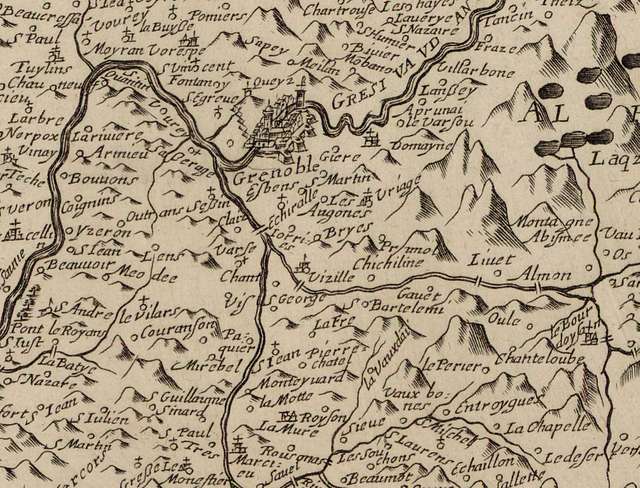 Detail Carte du Dauphiné 1654 de Beins 1 - PICRYL - Public Domain Media ...