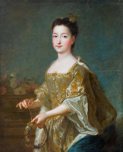 18th Century French Louis XVI Lady in a Blue Dress Oil Painting