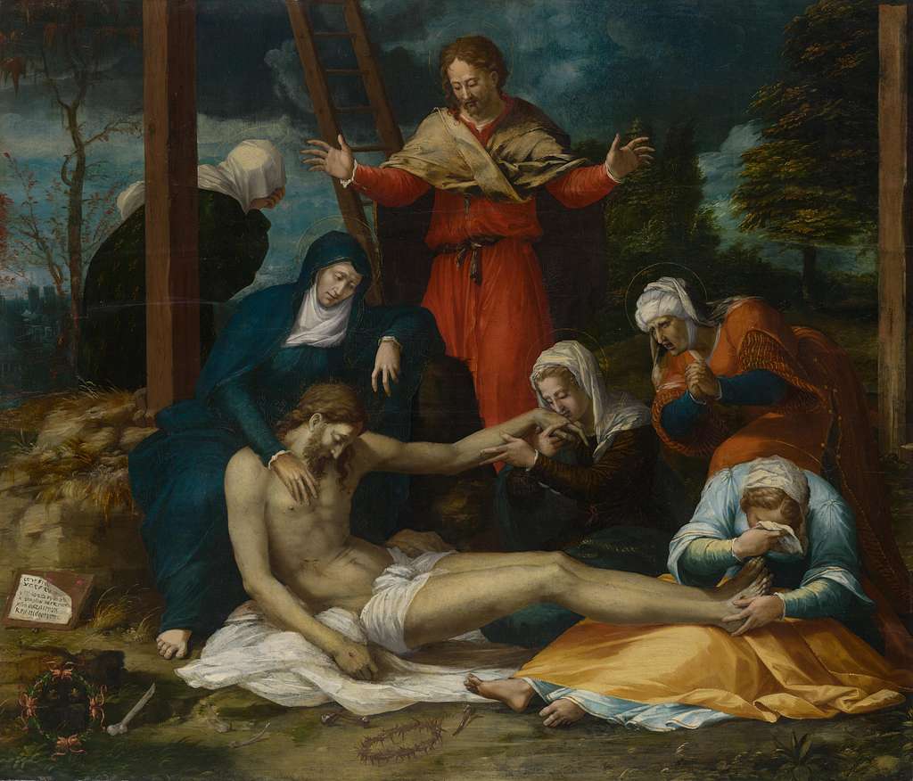 Austrian School, 17th Century  The Lamentation of Christi by the