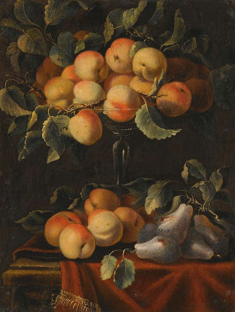 A Still Life Of A Basket Of Fruit, A Glass, A Gold Tazza, Arranged