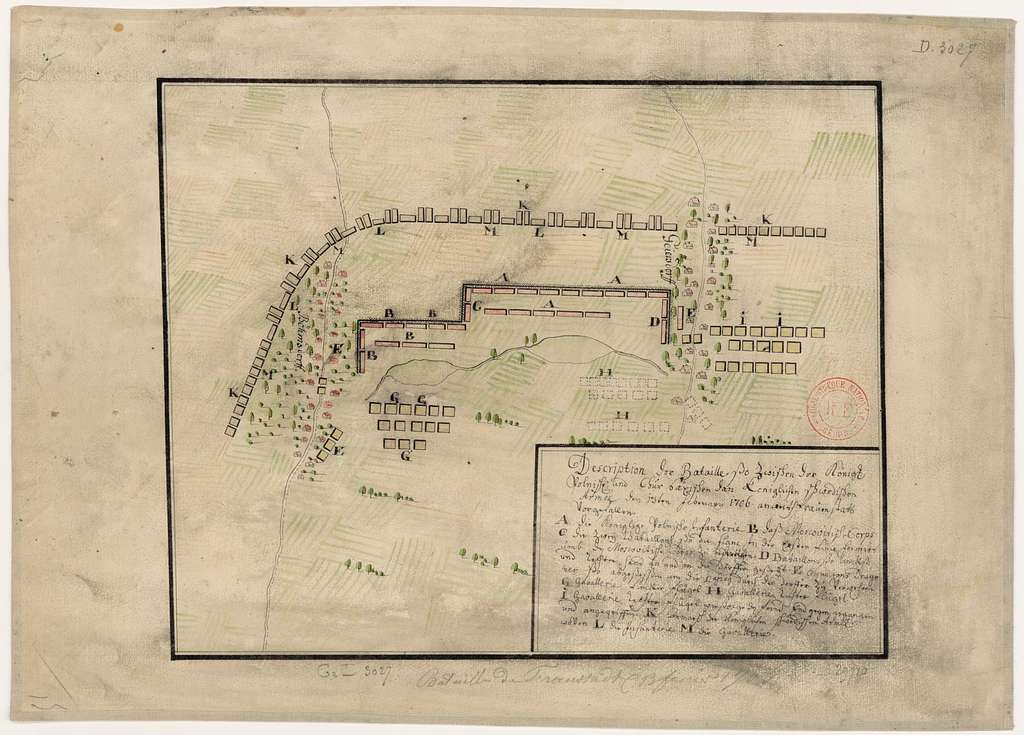 Plan de la bataille de Fraustadt entre les troupes de Charles XII de ...