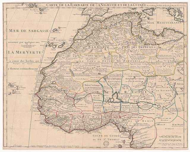 Carte de la Barbarie, de la Nigritie et de la Guinée - par Guillaume de ...