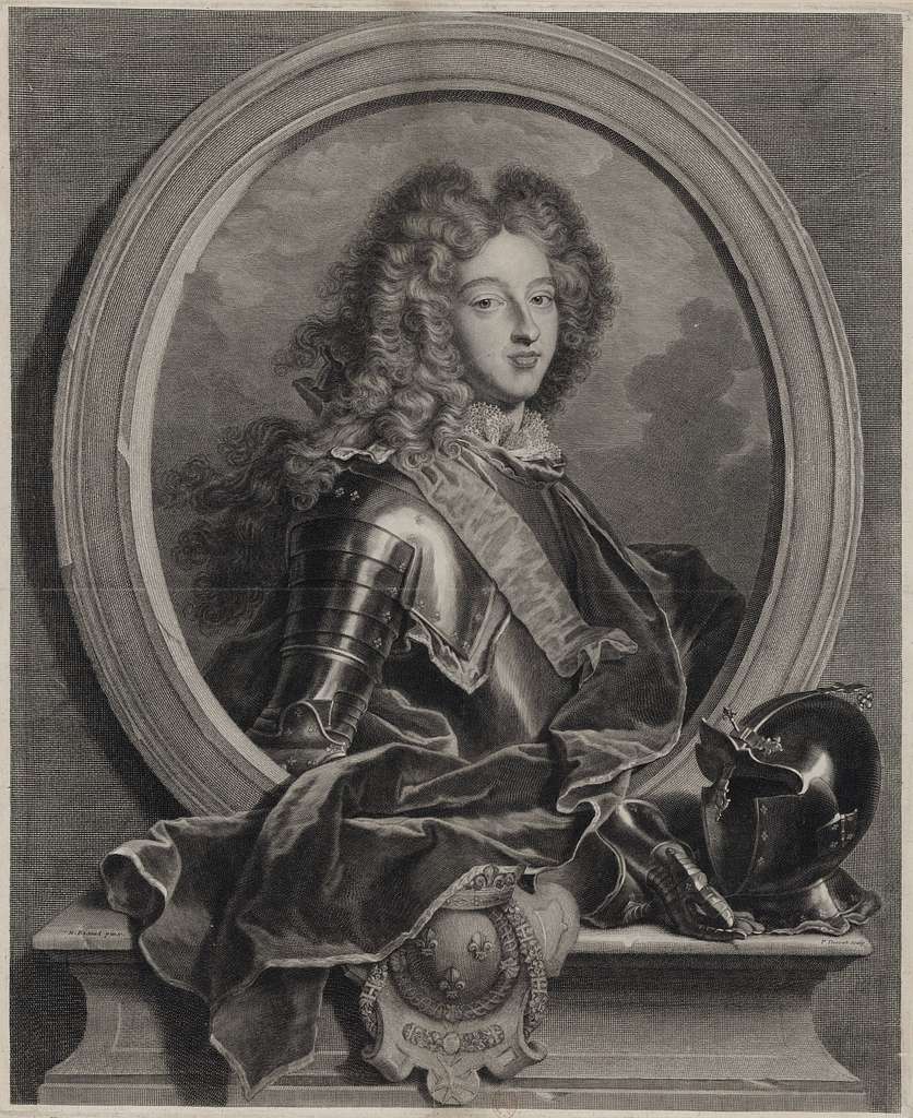 Louis XIV fashion. Chevalier with allonge wig, 1700.