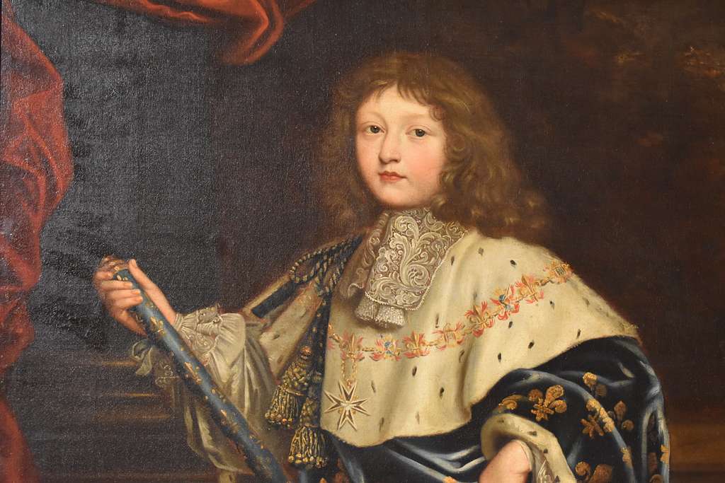 Postcard Rigaud - Portrait of Louis XIV in Coronation Robes