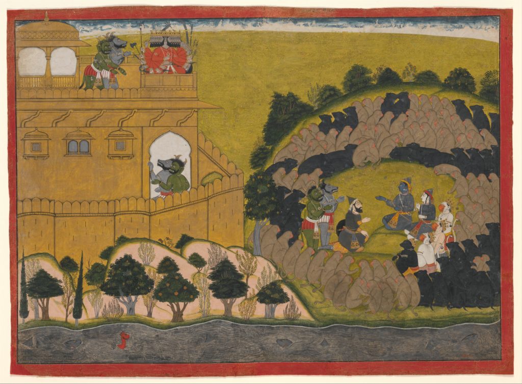 Rama Releases the Demon Spies Shuka and Sarana: Folio from a Ramayana 'Siege of Lanka' Series - PICRYL Public Domain Image