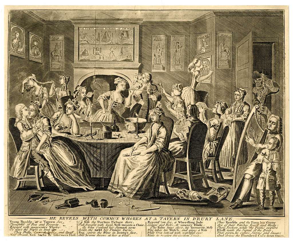 He Revels with Common Whores at a Tavern in Drury Lane (BM 1878,0914.3 1) -  PICRYL - Public Domain Media Search Engine Public Domain Search