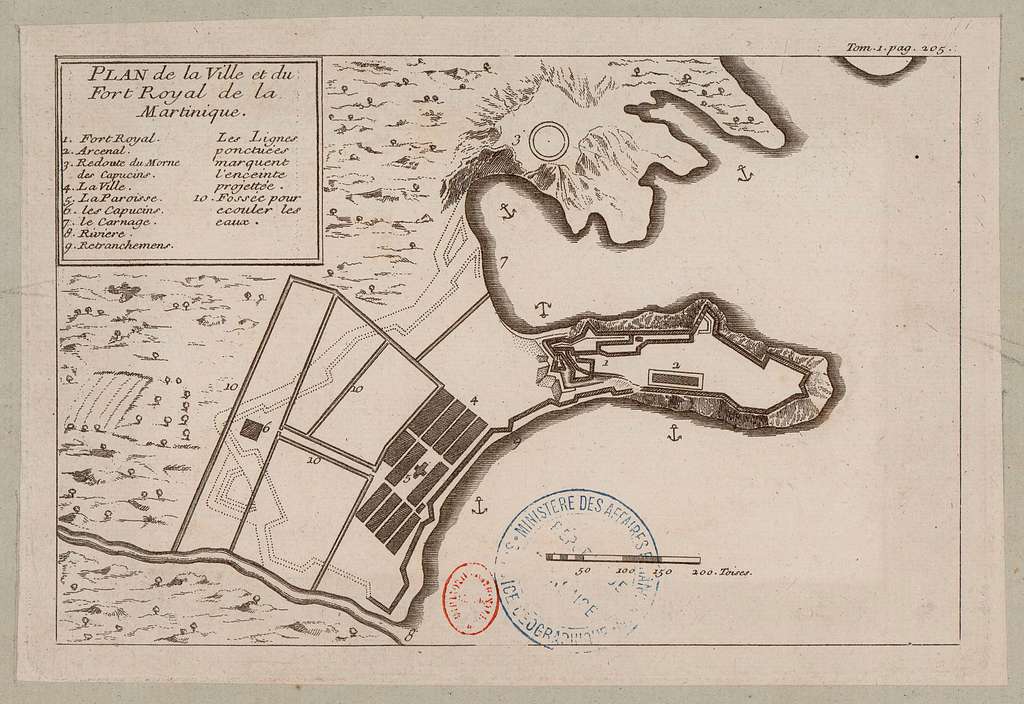 Plan de la ville et du Fort Royal de la Martinique - btv1b8596350k ...