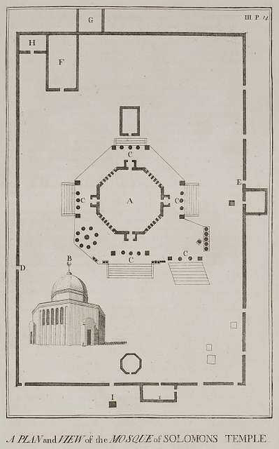 A Plan and View of the Mosque of Solomon'sTemple - Pococke Richard ...