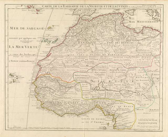 Carte de la Barbarie, de la Nigritie et de la Guinée par Guillaume De l ...