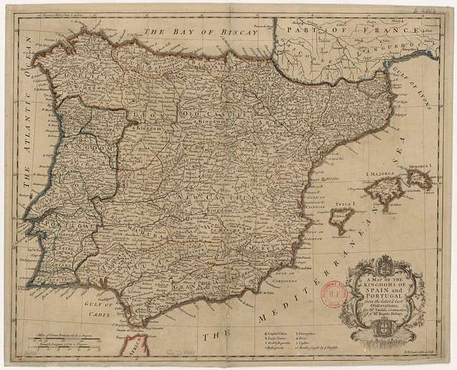 A Map of the kingdoms of Spain and Portugal. .. For M. Tindal's ...