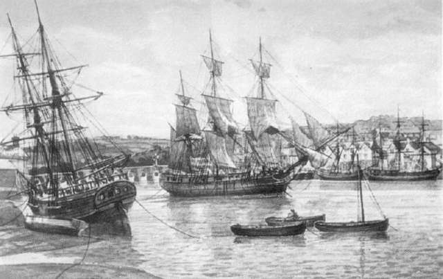 A Painting Of 18th Century Ships On The River Torridge - Picryl 