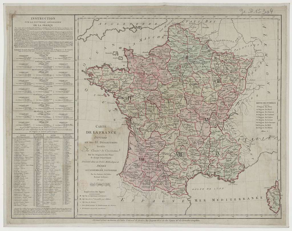 Carte de la France divisée en ses 83 Départemens - 1790 - btv1b8493178s ...