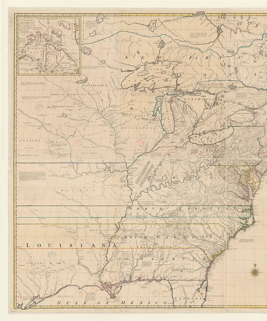 A map of the british and french dominions in North America with the ...